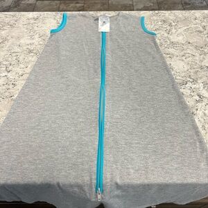 Halo Gray Sleeveless Sleep Sack with Blue Trim